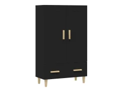 Aparador alto negro 70x31x115 cm madera contrachapada