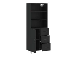 Aparador alto negro 69,5x34x180 cm Madera contrachapada