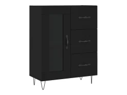 Aparador alto negro 69,5x34x180 cm Madera contrachapada