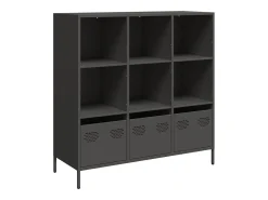 Aparador alto negro 101,5x39x103,5 cm acero