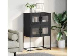 Aparador alto negro 68x39x107 cm acero