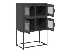 Aparador alto negro 68x39x107 cm acero
