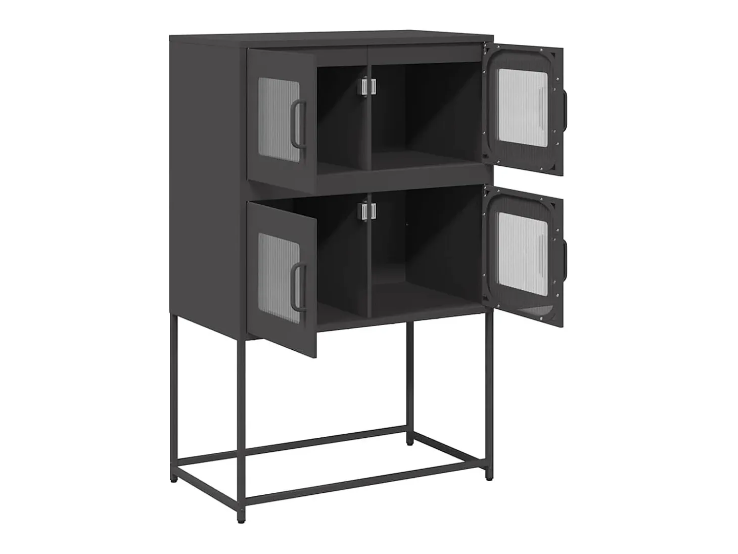 Aparador alto negro 68x39x107 cm acero