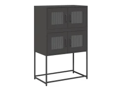 Aparador alto negro 68x39x107 cm acero
