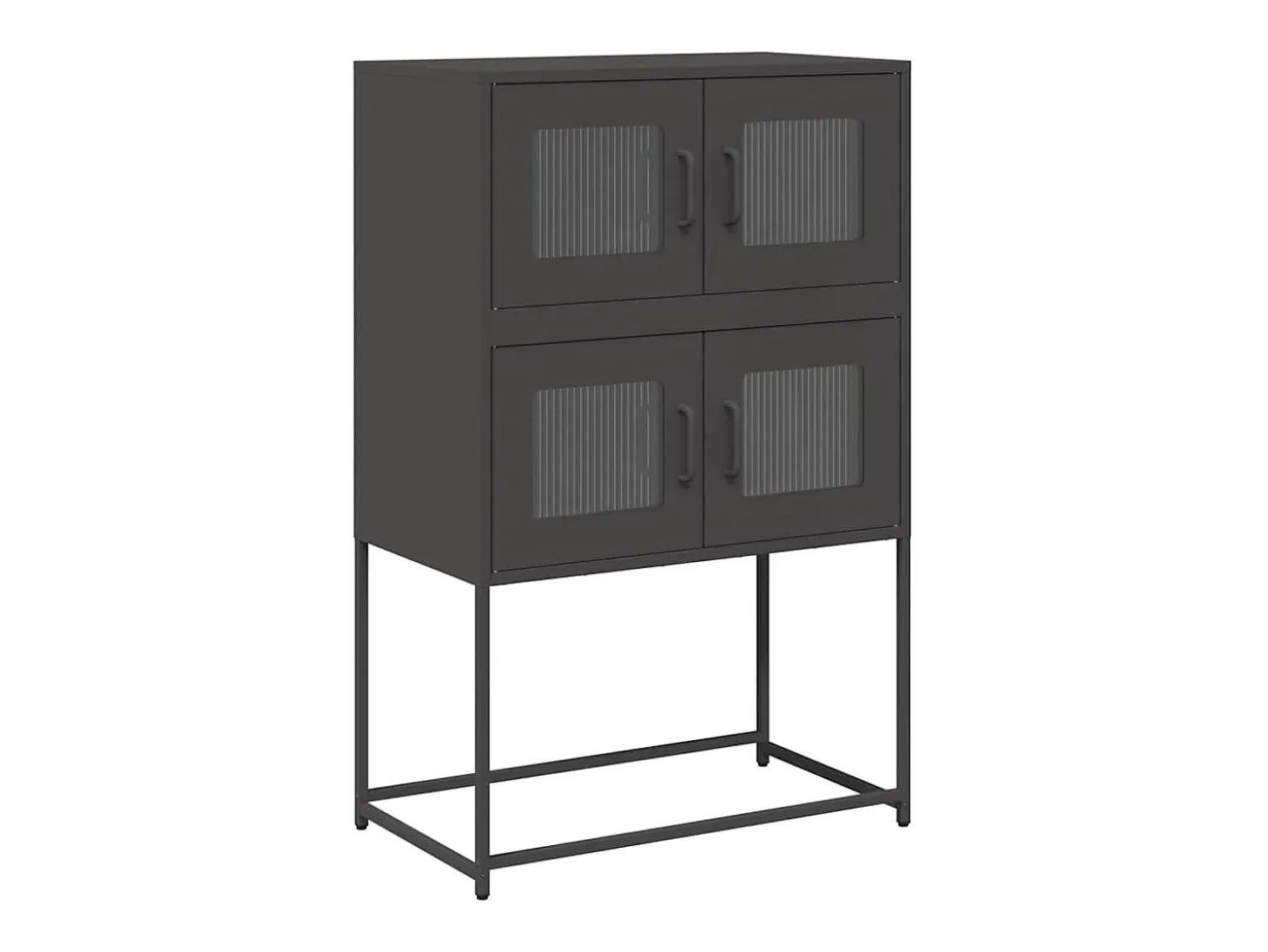 Aparador alto negro 68x39x107 cm acero