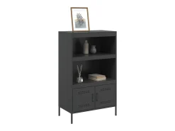 Aparador alto negro 68x39x113 cm acero