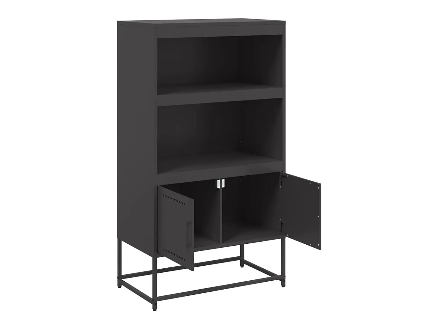 Aparador alto negro 68,5x38,5x123,5 cm acero