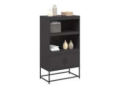 Aparador alto negro 68,5x38,5x123,5 cm acero