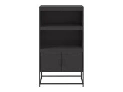 Aparador alto negro 68,5x38,5x123,5 cm acero