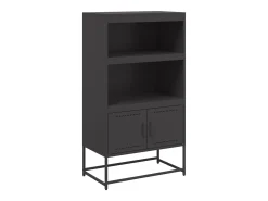 Aparador alto negro 68,5x38,5x123,5 cm acero