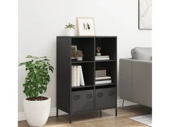 Aparador alto negro 68x39x103,5 cm acero