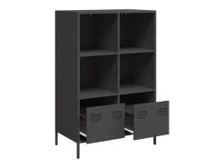Aparador alto negro 68x39x103,5 cm acero