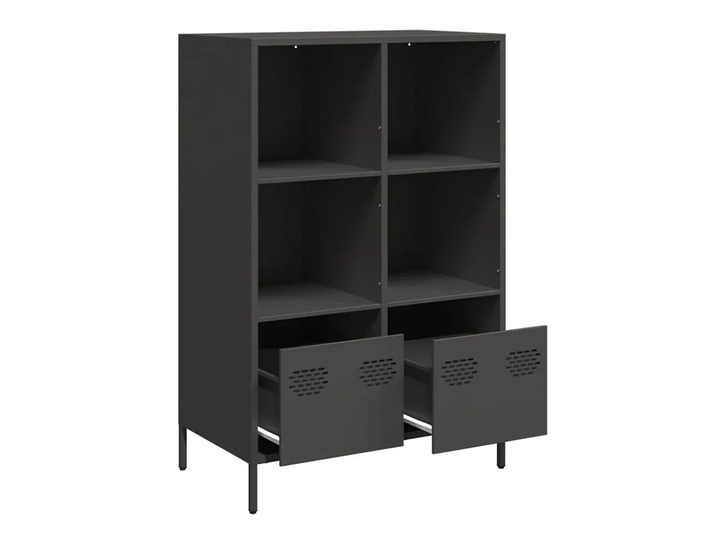 Aparador alto negro 68x39x103,5 cm acero