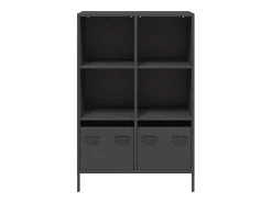 Aparador alto negro 68x39x103,5 cm acero