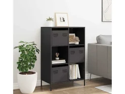 Aparador alto negro 68x39x103,5 cm acero