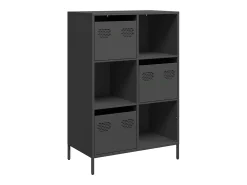 Aparador alto negro 68x39x103,5 cm acero