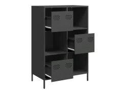 Aparador alto negro 68x39x103,5 cm acero