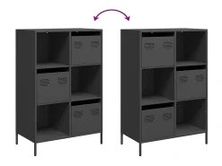 Aparador alto negro 68x39x103,5 cm acero