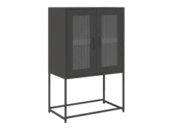 Aparador alto negro 68x39x107 cm acero
