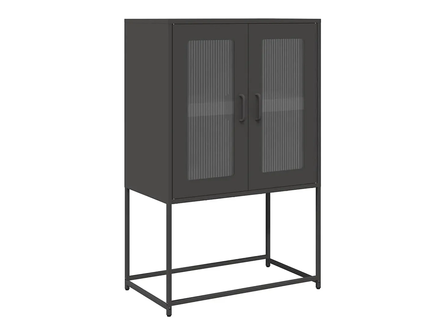 Aparador alto negro 68x39x107 cm acero