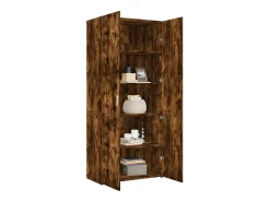 Aparador alto roble ahumado 80x42,5x185 cm madera de ingeniería