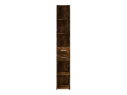 Aparador alto roble ahumado 30x42,5x185 cm madera de ingeniería