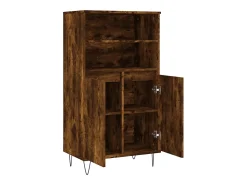 Aparador alto Roble ahumado 60x36x110 cm Madera de ingeniería