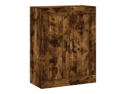 Aparador alto Roble ahumado 69,5x34x180 cm Madera de ingeniería