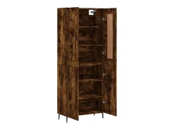 Aparador alto Roble ahumado 69,5x34x180 cm Madera de ingeniería