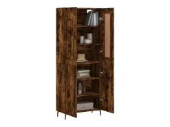 Aparador alto Roble ahumado 69,5x34x180 cm Madera de ingeniería