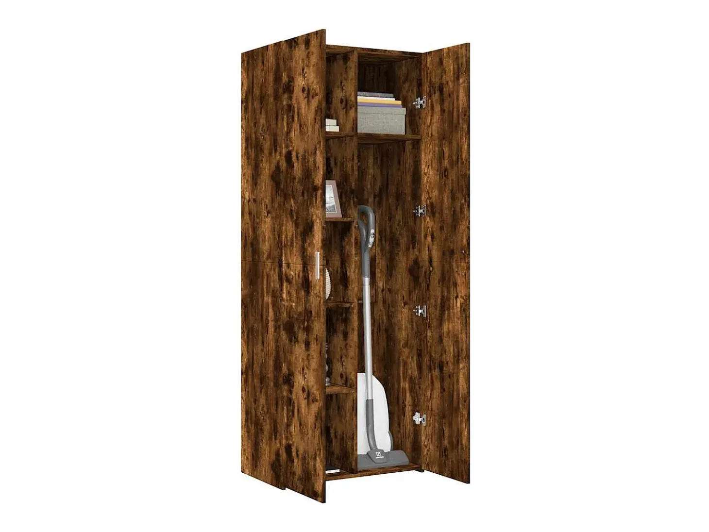 Aparador alto roble ahumado 70x42,5x185 cm madera de ingeniería
