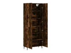 Aparador alto Roble ahumado 69,5x34x180 cm Madera de ingeniería