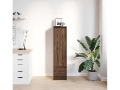 Aparador alto roble marrón 29,5x34x119,5 cm madera de ingeniería