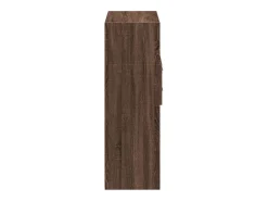 Aparador alto roble marrón 80x42,5x124 cm madera de ingeniería