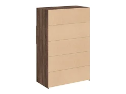 Aparador alto roble marrón 80x42,5x124 cm madera de ingeniería