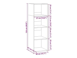 Aparador alto roble marrón 40x41x124 cm madera de ingeniería