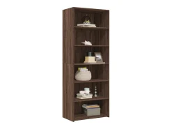Aparador alto roble marrón 70x41x185 cm madera de ingeniería