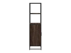 Aparador alto roble marrón 68x35x139 cm madera contrachapada metal