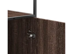 Aparador alto roble marrón 68x35x139 cm madera contrachapada metal