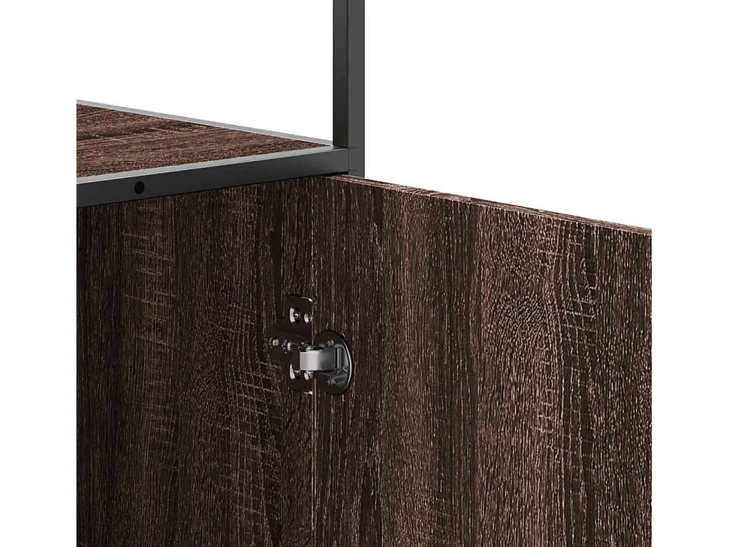Aparador alto roble marrón 68x35x139 cm madera contrachapada metal