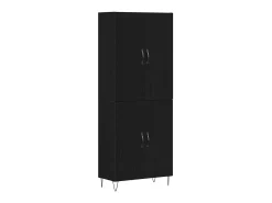 Aparador alto Roble Negro 69,5x34x180 cm Madera de ingeniería