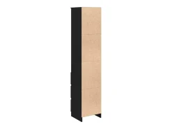 Aparador alto roble negro 37,5x35x180 cm madera de ingeniería