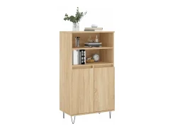 Aparador alto roble Sonoma 60x36x110 cm Madera de ingeniería