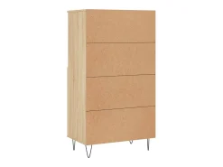 Aparador alto roble Sonoma 60x36x110 cm Madera de ingeniería