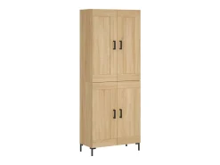 Aparador alto roble Sonoma 69,5x34x180 cm Madera de ingeniería