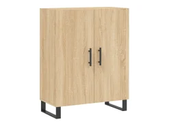 Aparador alto roble Sonoma 69,5x34x180 cm Madera de ingeniería