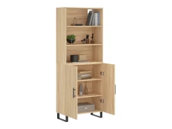 Aparador alto roble Sonoma 69,5x34x180 cm Madera de ingeniería