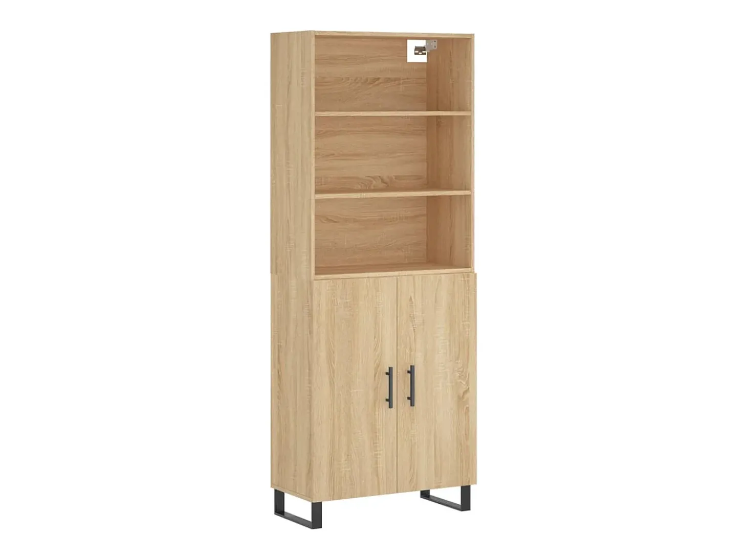 Aparador alto roble Sonoma 69,5x34x180 cm Madera de ingeniería