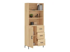 Aparador alto roble Sonoma 69,5x34x180 cm Madera de ingeniería