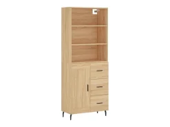 Aparador alto roble Sonoma 69,5x34x180 cm Madera de ingeniería